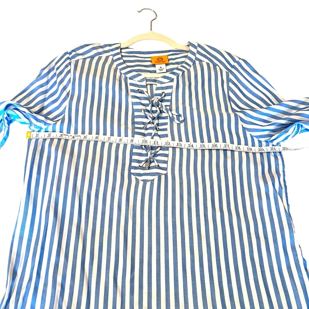 Ruby Rd. Women’s Blue & White Striped Blouse  Size M New With Tags - Picture 14 of 15